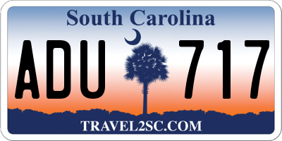 SC license plate ADU717