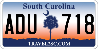 SC license plate ADU718