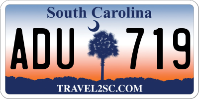 SC license plate ADU719