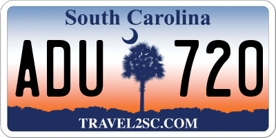 SC license plate ADU720