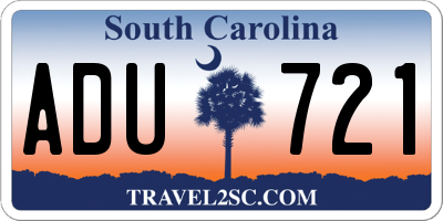 SC license plate ADU721