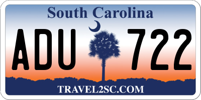 SC license plate ADU722