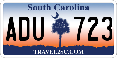 SC license plate ADU723