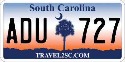 SC license plate ADU727