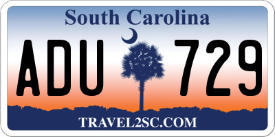SC license plate ADU729
