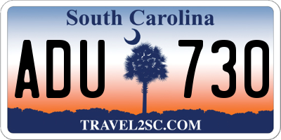 SC license plate ADU730