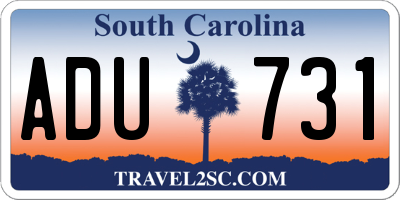 SC license plate ADU731