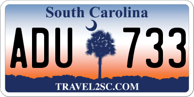 SC license plate ADU733