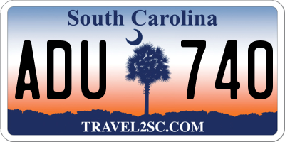 SC license plate ADU740