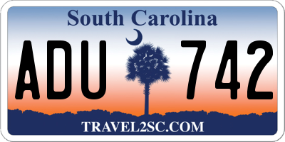 SC license plate ADU742