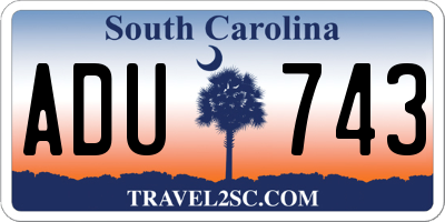 SC license plate ADU743