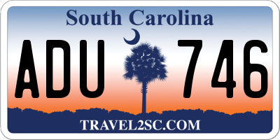 SC license plate ADU746