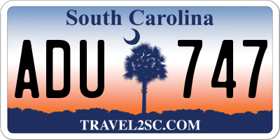 SC license plate ADU747