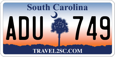 SC license plate ADU749