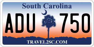 SC license plate ADU750