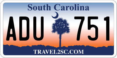 SC license plate ADU751