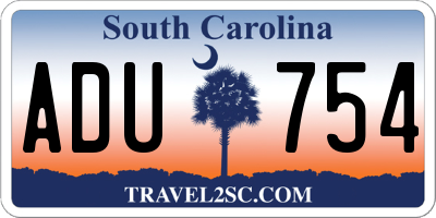 SC license plate ADU754