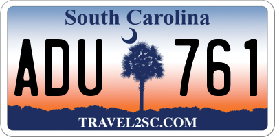 SC license plate ADU761