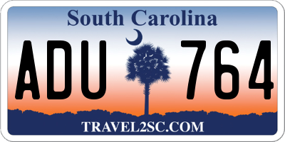 SC license plate ADU764
