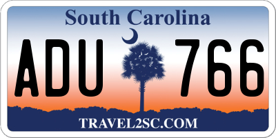 SC license plate ADU766