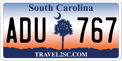 SC license plate ADU767