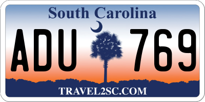 SC license plate ADU769