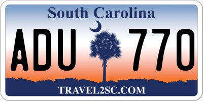 SC license plate ADU770