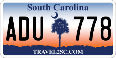 SC license plate ADU778