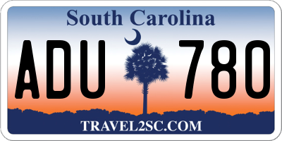 SC license plate ADU780