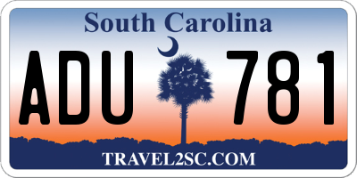 SC license plate ADU781