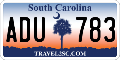 SC license plate ADU783