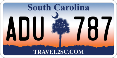 SC license plate ADU787