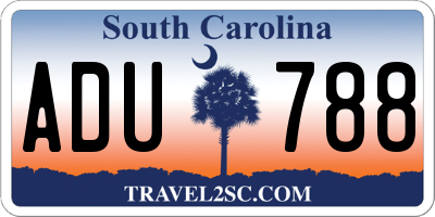 SC license plate ADU788