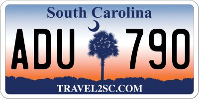 SC license plate ADU790