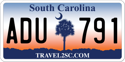 SC license plate ADU791