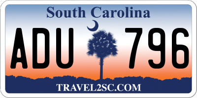 SC license plate ADU796