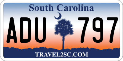 SC license plate ADU797