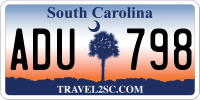 SC license plate ADU798