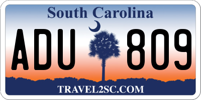 SC license plate ADU809