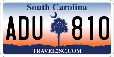 SC license plate ADU810