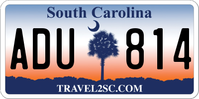 SC license plate ADU814