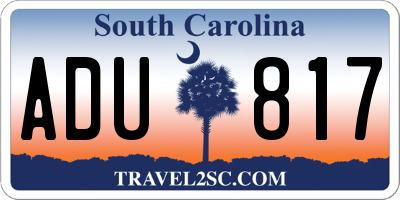 SC license plate ADU817