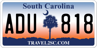 SC license plate ADU818