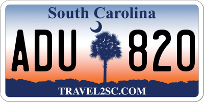 SC license plate ADU820