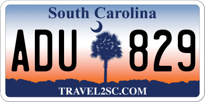 SC license plate ADU829
