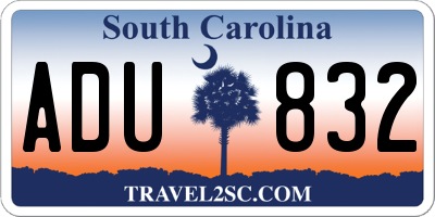 SC license plate ADU832