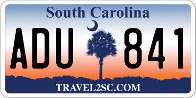 SC license plate ADU841