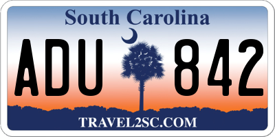 SC license plate ADU842