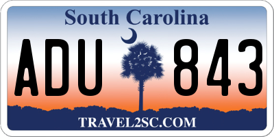 SC license plate ADU843