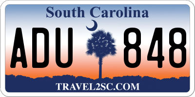 SC license plate ADU848